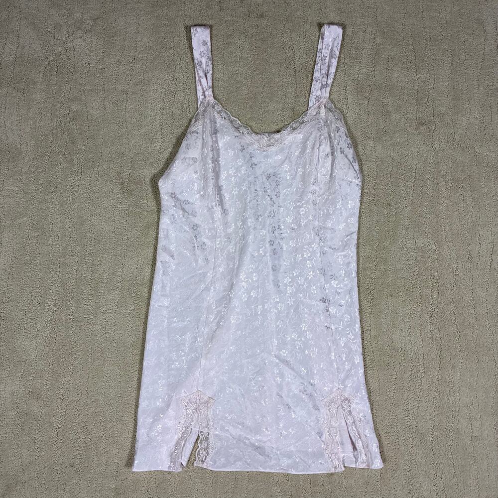 Vintage 90s/Y2K Baby Pink Women XL Babydoll Lingerie Slip Dress Sleeveless Girly